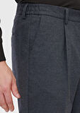Antrasit Düz Dokuma Modern Fit Casual Pantolon