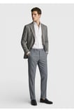 Mürdüm Kareli Zeroweight Slim Fit Yün Karışımlı Ceket
