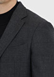 Antrasit Desenli Zeroweight Slim Fit %100 Yün Ceket