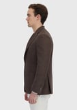 Kahverengi Desenli Zeroweight Slim Fit %100 Yün Ceket