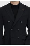 Siyah Desenli Zeroweight Slim Fit Yün Karışımlı Ceket