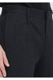 Siyah Desenli Dokuma Regular Fit Casual Yün Karışımlı Pantolon