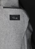 Gri Çizgili Shirt Shoulder Slim Fit Yün Karışımlı Ceket