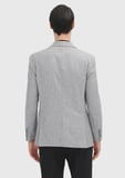 Gri Çizgili Shirt Shoulder Slim Fit Yün Karışımlı Ceket