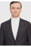 Kahverengi Desenli Regular Fit %100 Yün Ceket