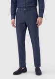 İndigo Düz Denim Straight Fit Casual Pamuk Karışımlı Pantolon