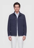 Lacivert Regular Fit Gizli Kapüşon Casual Teknik Mont