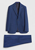 Lacivert Düz Zeroweight Slim Fit Yün Karışımlı Takım Elbise
