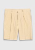 Açık Sarı Düz Casual Fit Casual Keten Karışımlı Bermuda