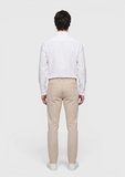 Bej Düz Dokuma Slim Fit Casual Pamuk Karışımlı Pantolon
