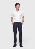 Lacivert Düz Dokuma Regular Fit Casual Pamuk Karışımlı Pantolon