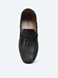 Siyah Deri Smart Casual Loafer