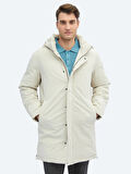 Taş Comfort Fit Kapüşonlu Casual Dokuma Kaban
