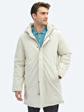 Taş Comfort Fit Kapüşonlu Casual Dokuma Kaban