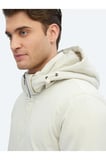 Taş Comfort Fit Kapüşonlu Casual Dokuma Kaban