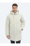 Taş Comfort Fit Kapüşonlu Casual Dokuma Kaban
