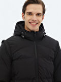 Siyah Regular Fit Casual Dokuma Mont