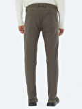 Açık Kahve Dokuma Slim Fit Casual Pamuk Karışımlı Pantolon