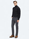 Antrasit Dokuma Slim Fit Casual Pamuk Karışımlı Pantolon