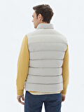 Bej Regular Fit Dik Yaka Casual Dokuma Spor Yelek
