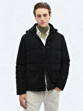 Siyah Regular Fit Casual Dokuma Mont
