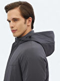 Gri Regular Fit Casual Dokuma Mont