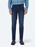 İndigo Slim Fit Denim Pamuk Karışımlı Pantolon
