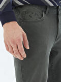 Haki Slim Fit Denim Pamuk Karışımlı Pantolon