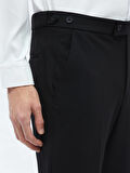 Siyah Dokuma Regular Fit Casual Pantolon