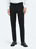 Siyah Dokuma Regular Fit Casual Pantolon