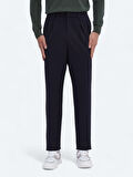 Lacivert Örme Carrot Fit Casual Pantolon
