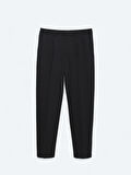 Lacivert Örme Carrot Fit Casual Pantolon