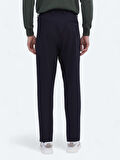 Lacivert Örme Carrot Fit Casual Pantolon