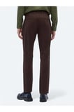 Koyu Kahve Dokuma Regular Fit Casual Pamuk Karışımlı Pantolon