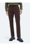 Koyu Kahve Dokuma Regular Fit Casual Pamuk Karışımlı Pantolon
