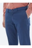 Koyu Mavi Dokuma Regular Fit Casual Pamuk Karışımlı Pantolon