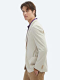 Bej Desenli Modern Fit Ceket
