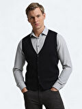 Lacivert Regular Fit Casual Örme Triko Yelek