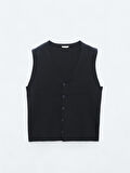 Lacivert Regular Fit Casual Örme Triko Yelek