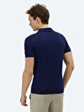 Lacivert Polo Yaka Düz Örgü Triko
