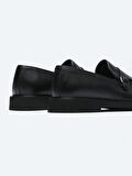 Siyah Deri Smart Casual Loafer