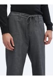 Gri Desenli Dokuma Jogging Fit Casual Pamuk Karışımlı Pantolon