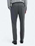 Gri Desenli Dokuma Jogging Fit Casual Pantolon