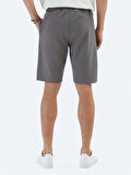 Antrasit Düz Örme Jogging Fit Spor Bermuda