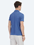 Lacivert Polo Yaka Pamuk Karışımlı T-Shirt