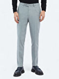 Gri Düz Dokuma Fitted Fit Klasik Pantolon