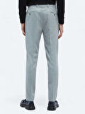Gri Düz Dokuma Fitted Fit Klasik Pantolon