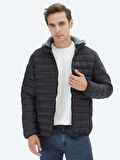 Siyah Regular Fit Casual Dokuma Mont