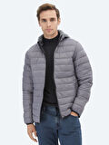 Gri Regular Fit Casual Dokuma Mont