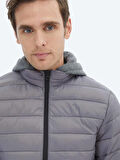 Gri Regular Fit Casual Dokuma Mont